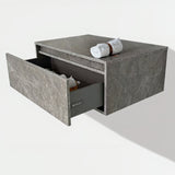 Camilla marble veined grey floating wall hung vanity 800mm