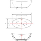 NOIR Freestanding Bathtub black/white 1710mm