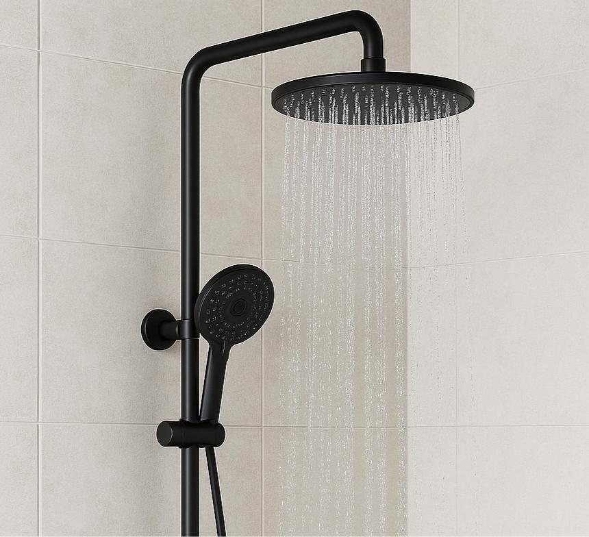 Quantum brass shower mixer - 2 variants