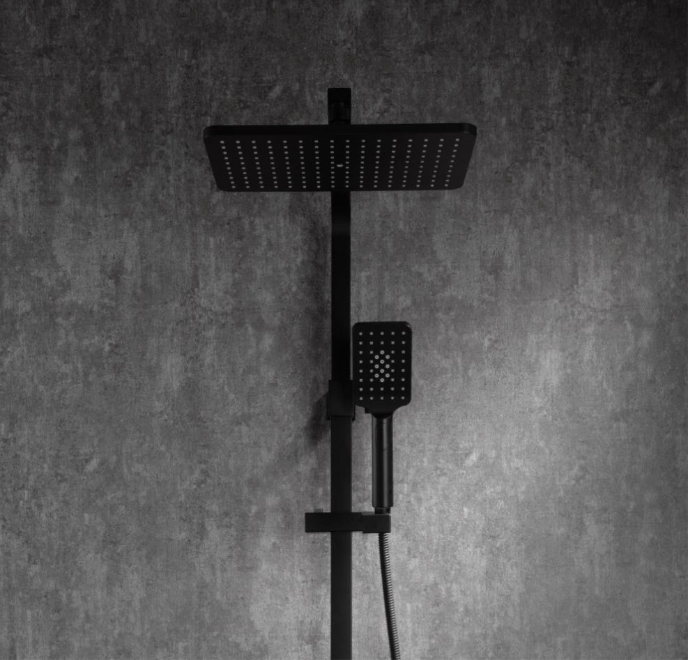 SOLIDER Matte Black Brass Shower Mixer