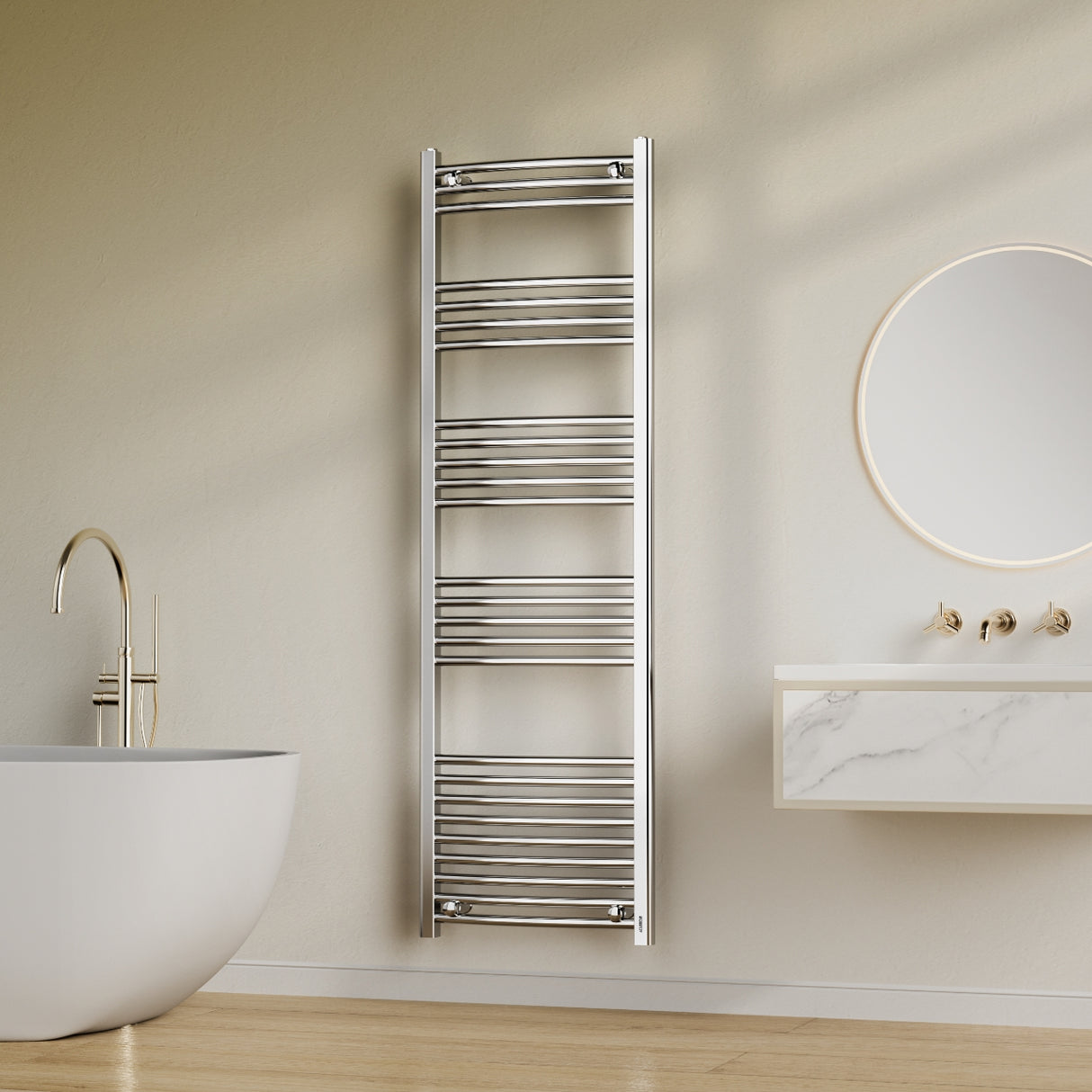 Aurelux Heated towel rail polished chrome