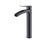Forma high rise waterfall basin mixer tap matte black