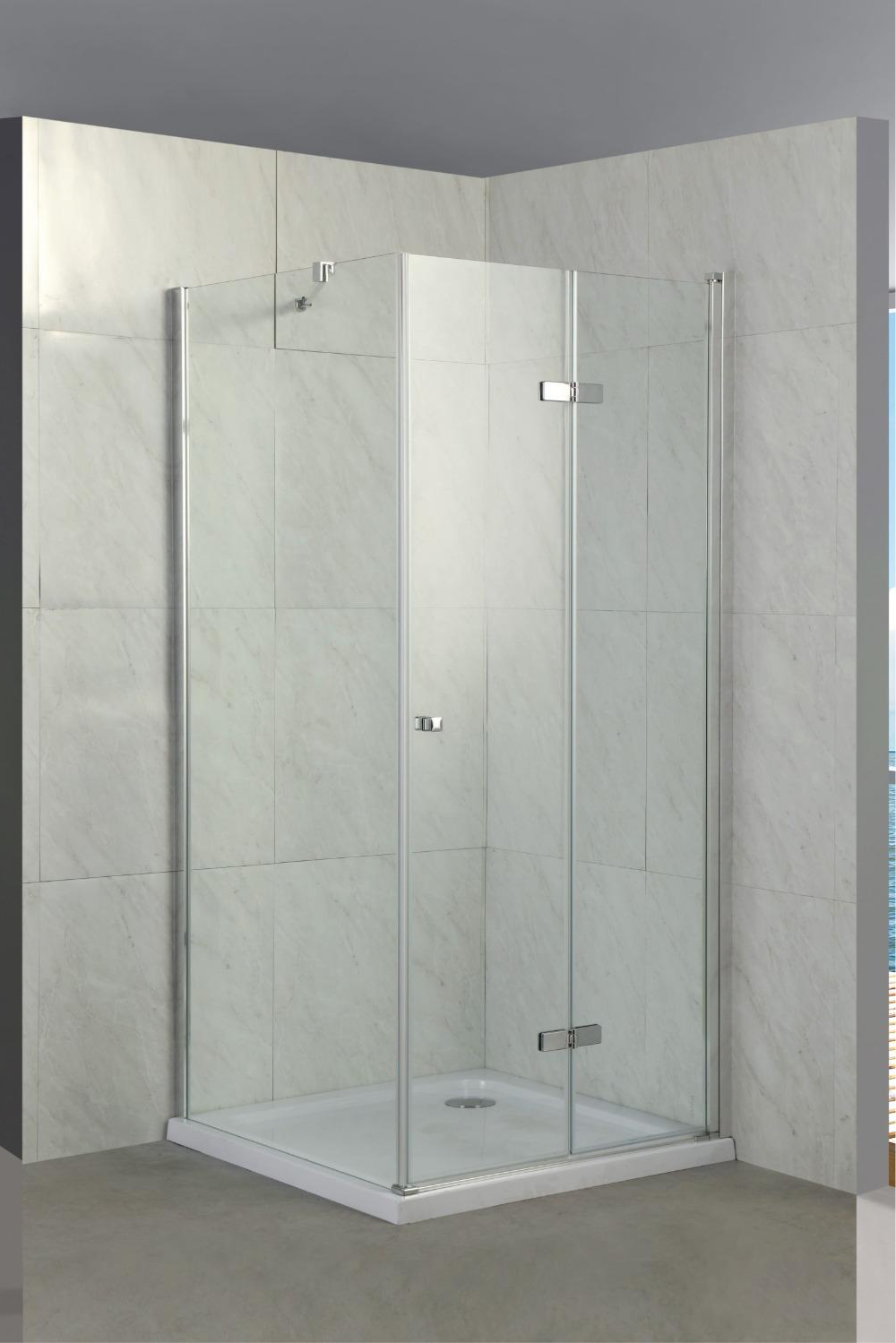 CASCADA Chrome shower enclosure 6MM Toughened Glass 900MM X 900MM X 1900MM