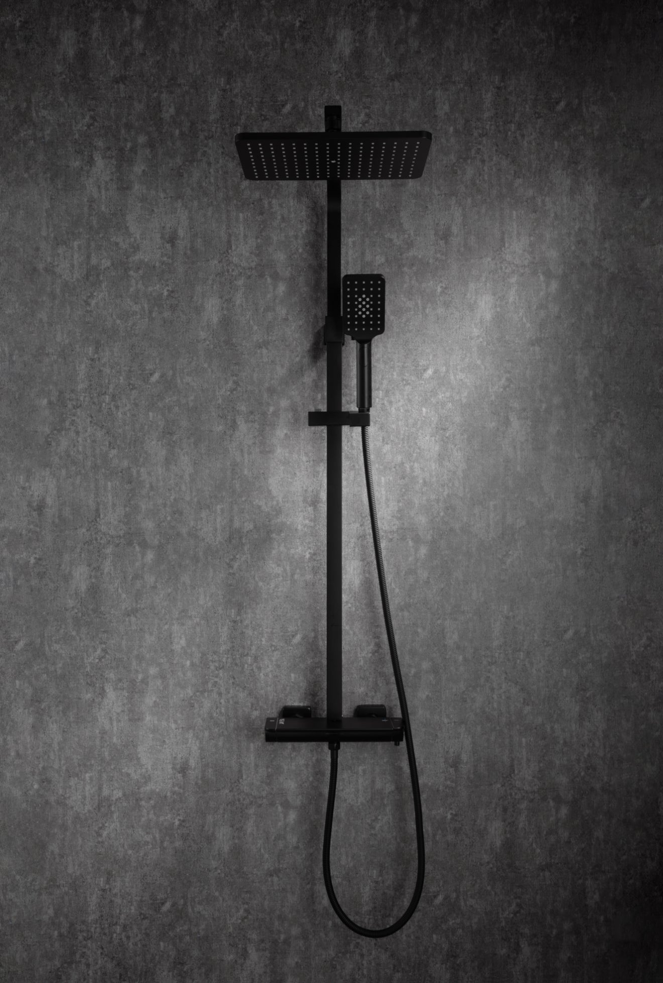 SOLIDER Matte Black Brass Shower Mixer