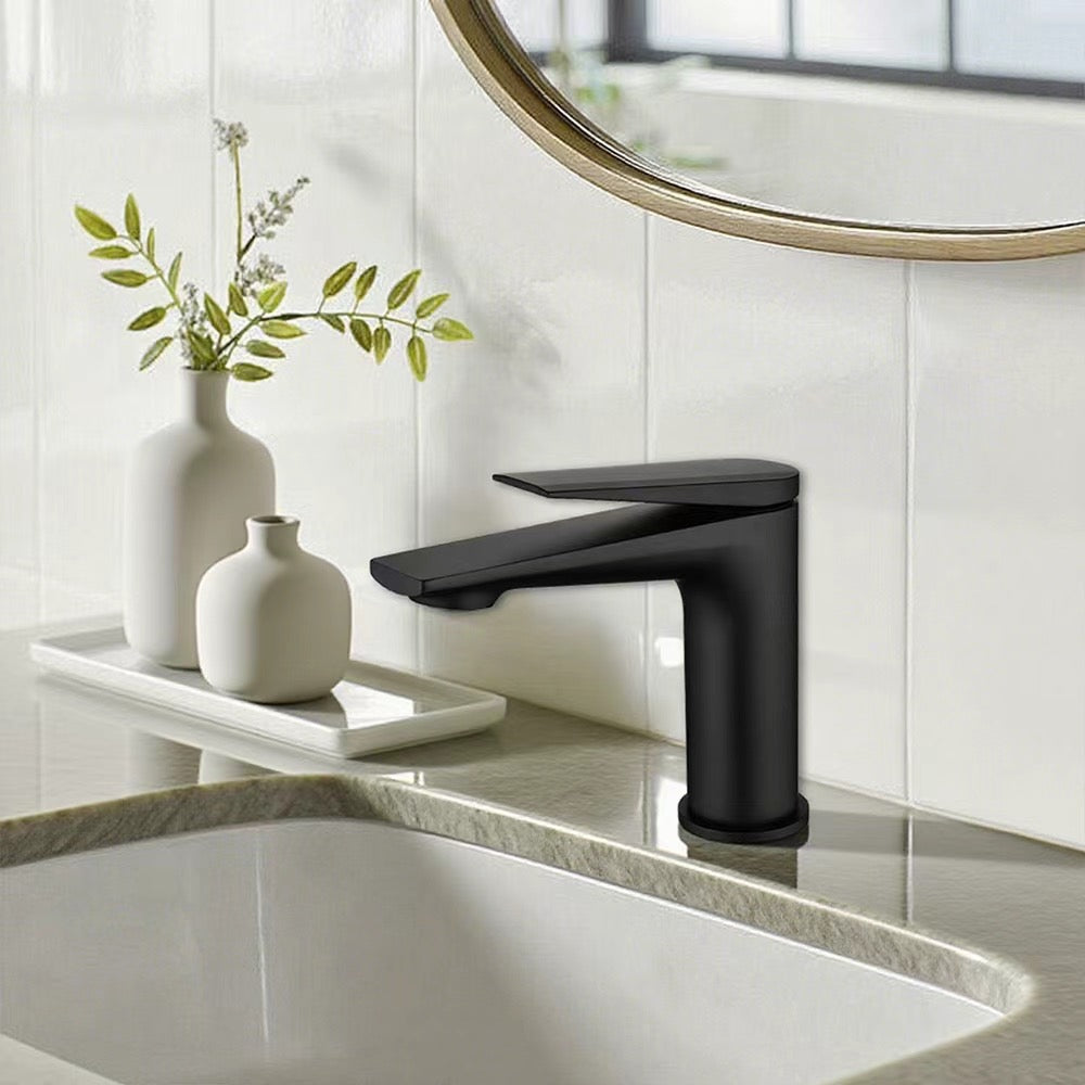 Tekno basin mixer tap matte black
