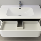 Wendy white and black wall hung vanity set 1000MM X 500MM
