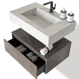 Camilla marble veined grey floating wall hung vanity 800mm