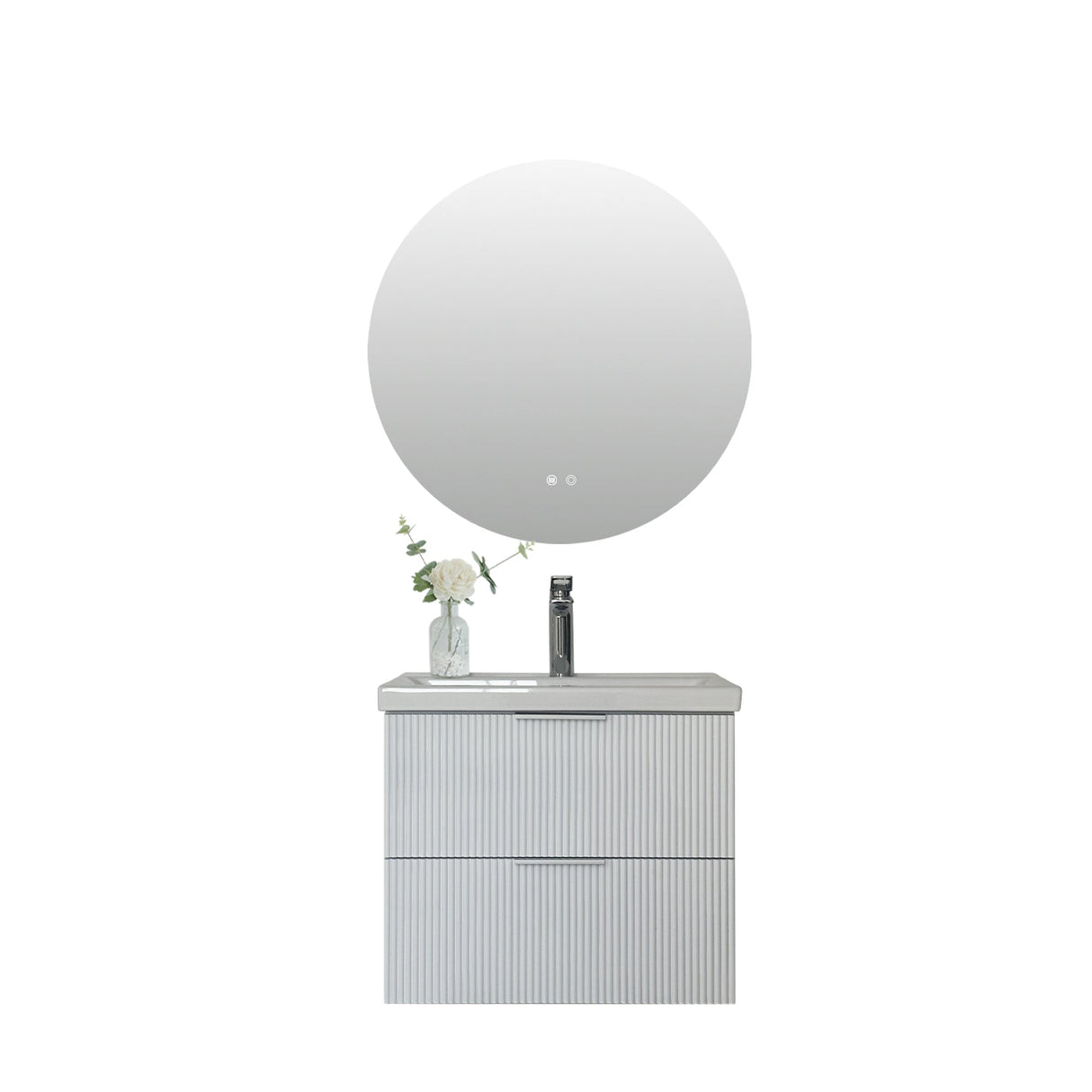 Audrey fluted wall hung vanity 600mm