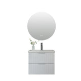 Audrey fluted wall hung vanity 600mm