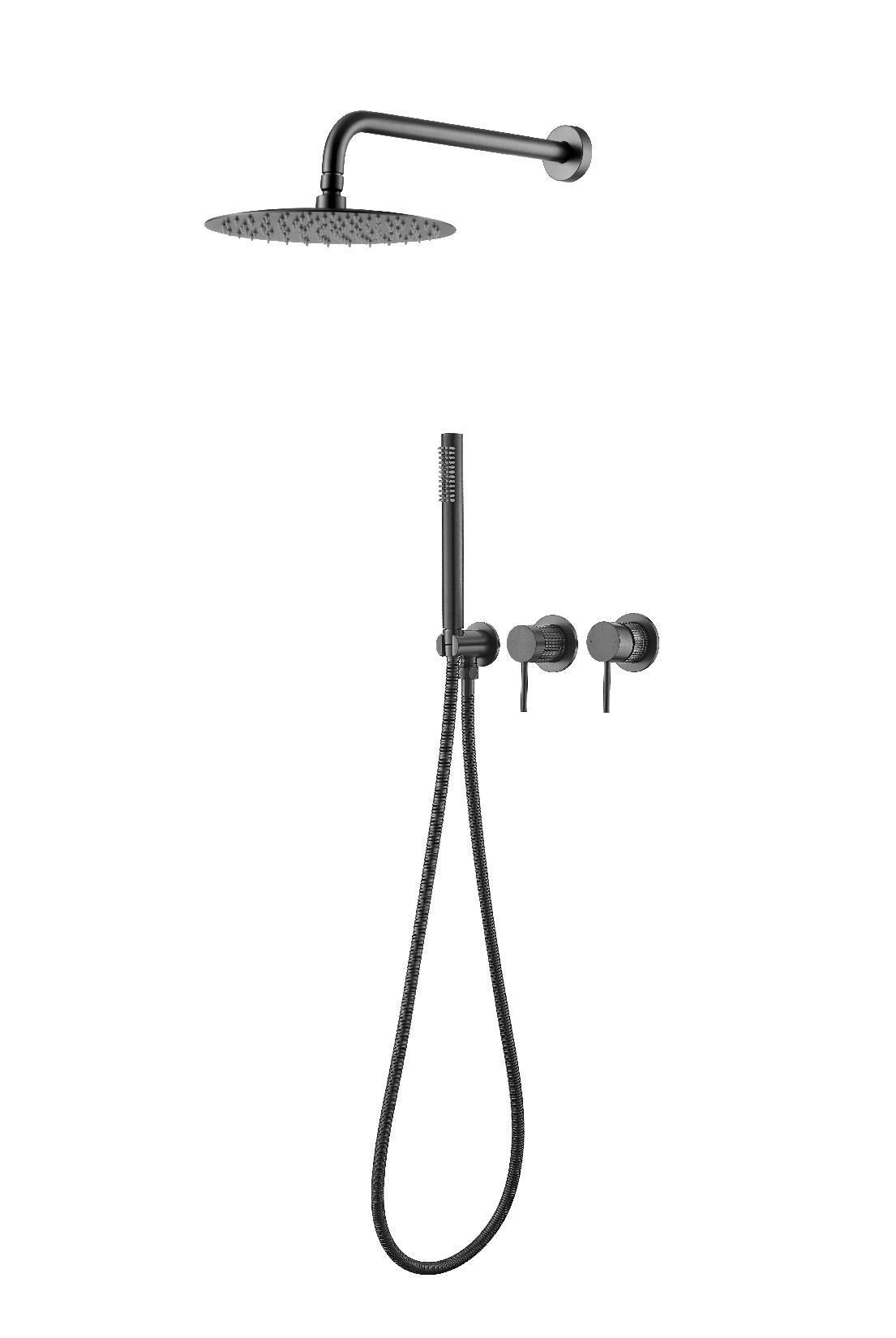 Coruni gun metal grey concealed shower mixer