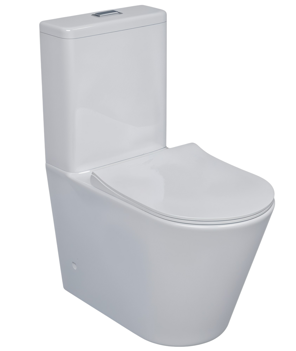 Halo White Wall Flushed Close Coupled Toilet - Including Toilet Seat