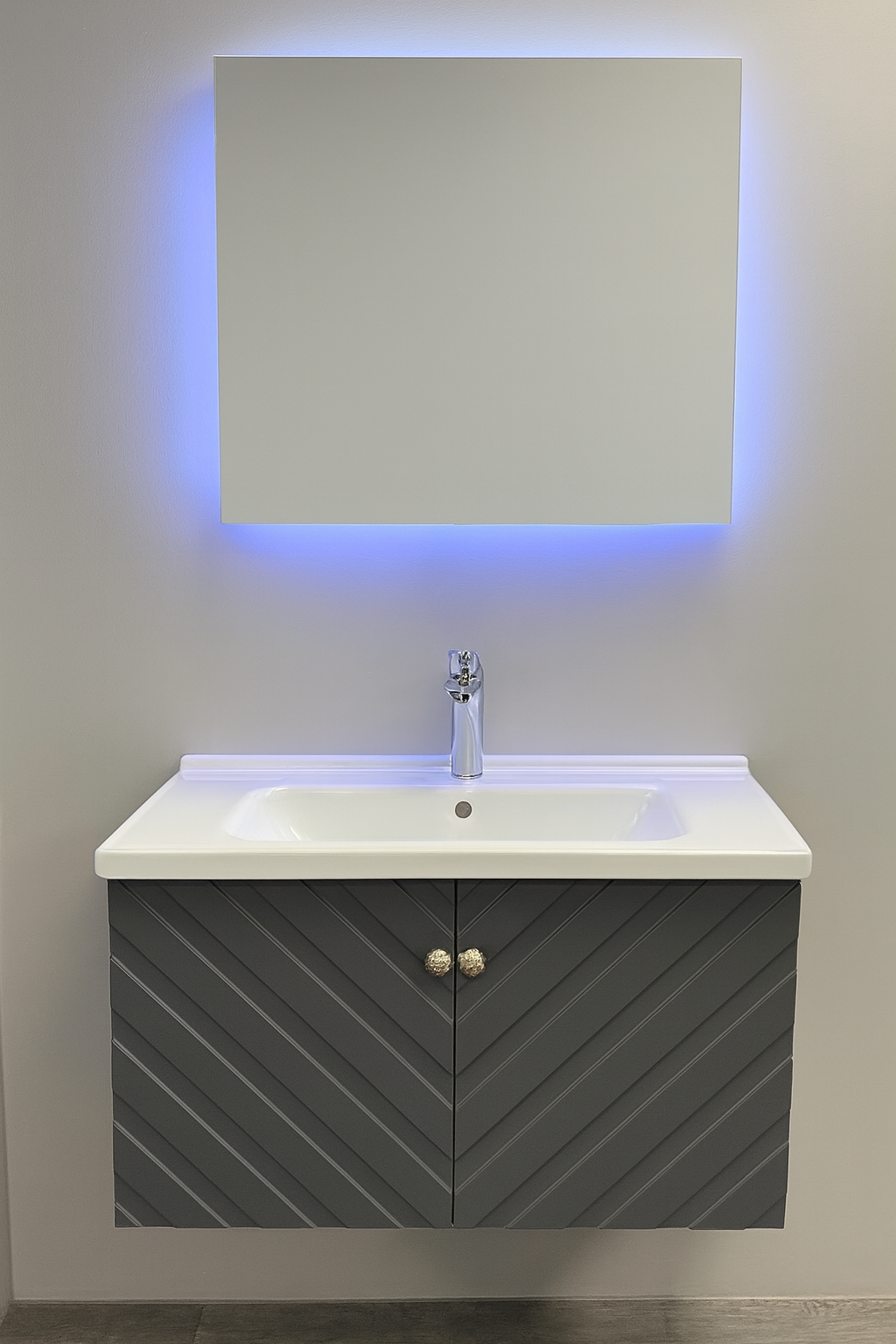 Perla grey wall hung vanity set 800MM X 500MM