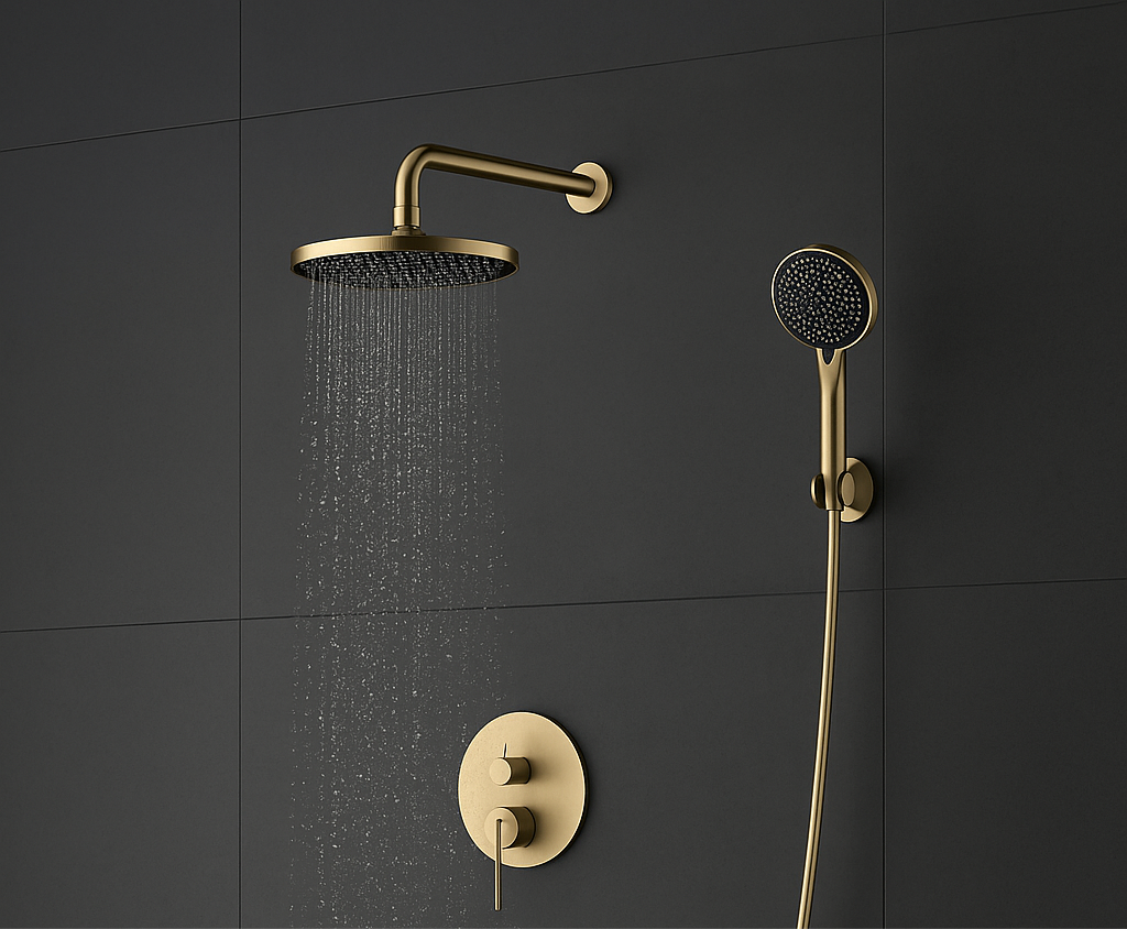 Trace concealed brass shower mixer - 2 variants
