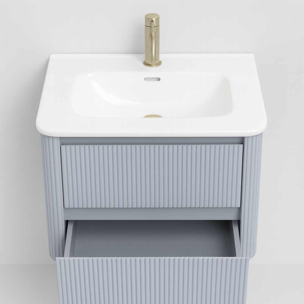 Vano wall hung fluted vanity cabinet 600mm X 500mm