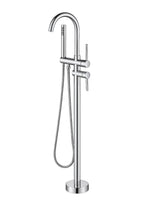 Tide polished chrome free standing bathtub mixer