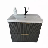 Audrey fluted wall hung vanity 600mm
