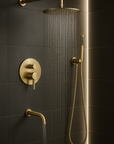 Chrysos brushed gold concealed shower mixer