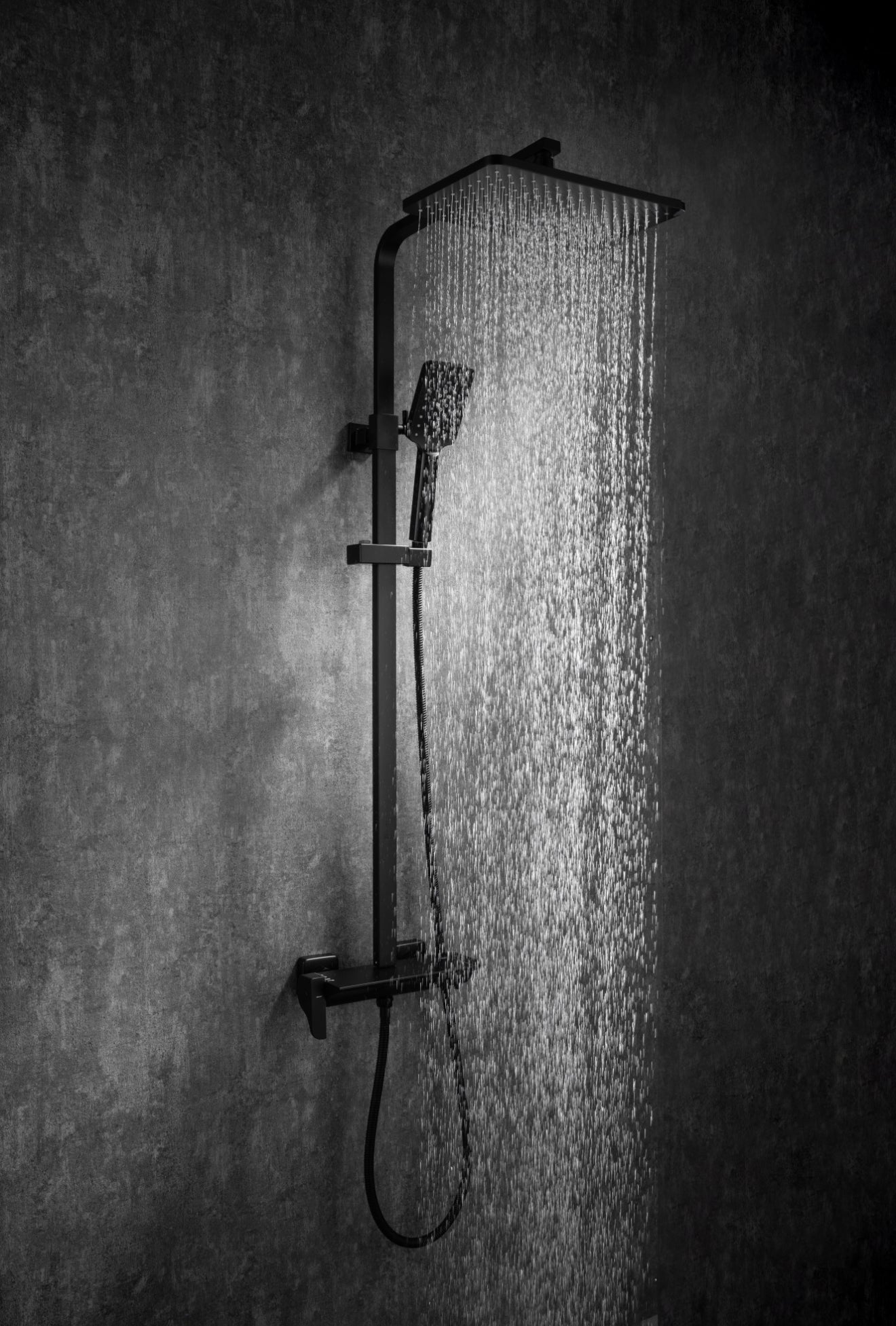 SOLIDER Matte Black Brass Shower Mixer