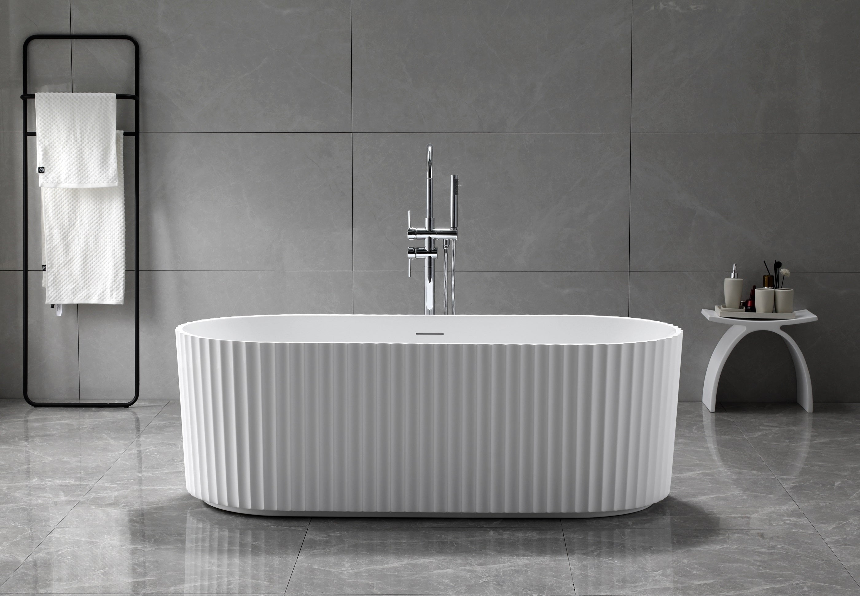 MODO Freestanding Bathtub Fluted white 1700MM X 800MM X 580MM