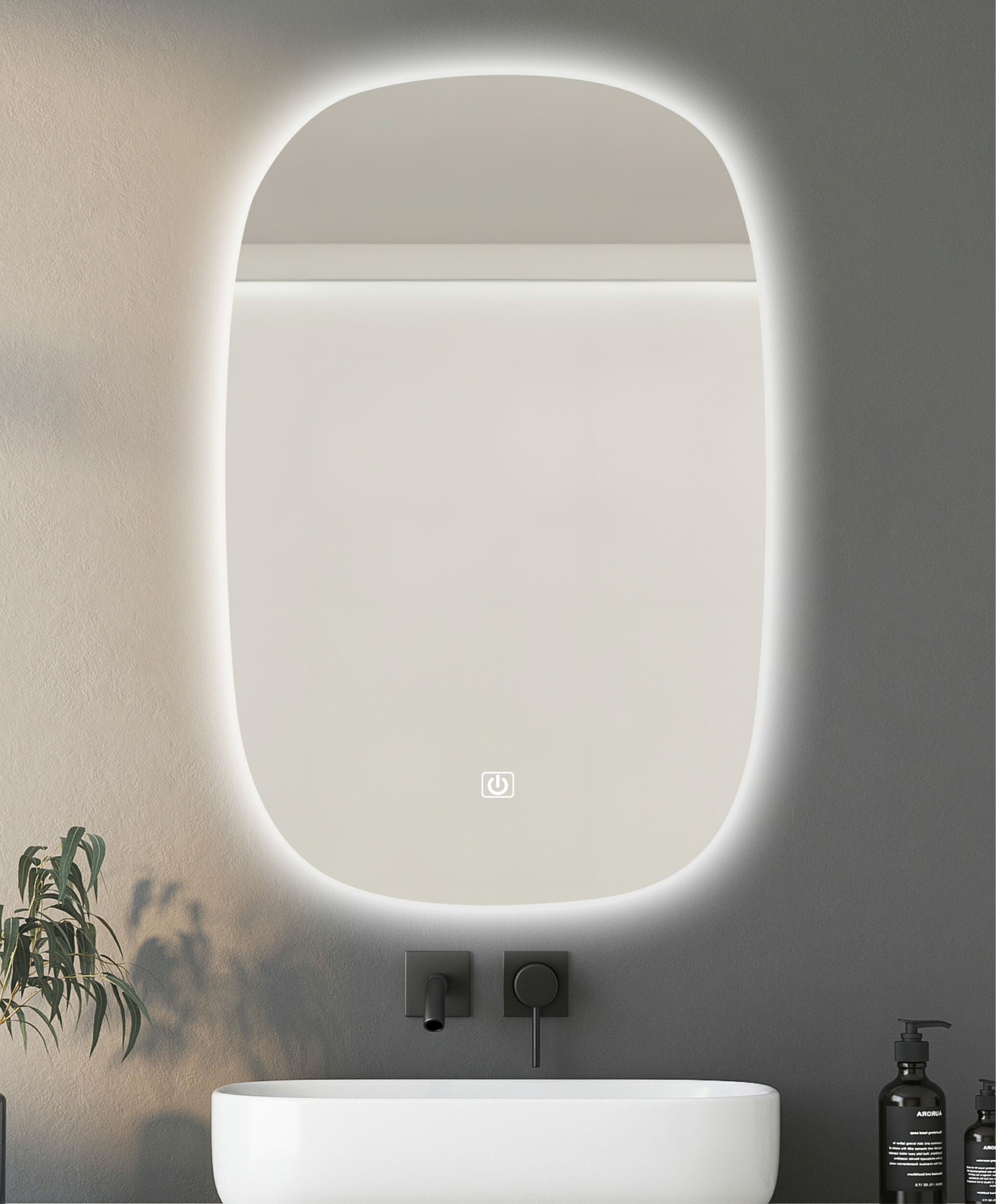 SOFT EDGED LED ANTI FOG SENSOR MOTION MIRROR 700MM X 900MM