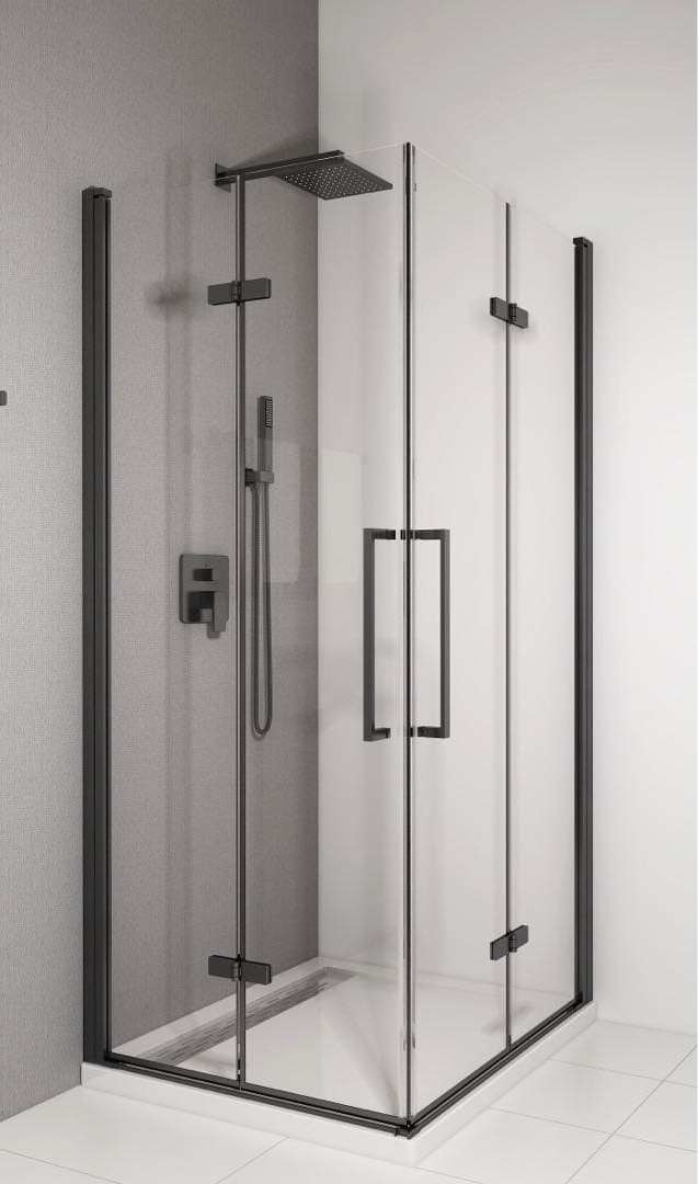 OLA Black Shower Enclosure 6MM Toughened Glass 900MM X 900MM X 1900MM