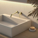 Tivra concealed basin/ bath mixer tap brushed brass gold
