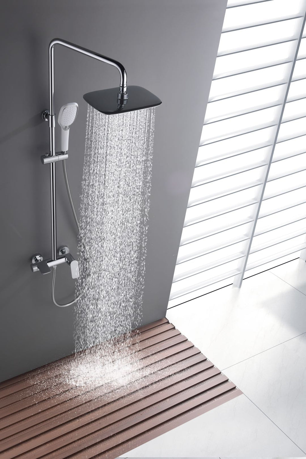 Strike polished chrome brass shower mixer