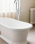 Tide polished chrome free standing bathtub mixer
