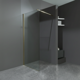 Aqua Walk In Shower Screen Brushed Brass Gold 1000mm