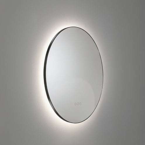 Abode Mayar 600mm Round LED Mirror - Matt Black