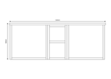 Alfie 1400mm wall hung vanity with Open Storage