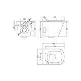 Arley Pro 5in1 Square Wall Hung Pan Frame Pack With Push Button