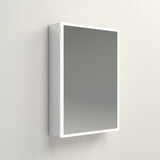 Yora vertical alaminum front lit mirror cabinet single door 500mm x 700mm