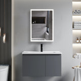 Yora vertical alaminum front lit mirror cabinet single door 500mm x 700mm