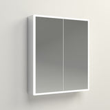 Yora vertical alaminum front lit mirror cabinet double door 600mm x 700mm