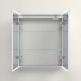 Yora vertical alaminum front lit mirror cabinet double door 600mm x 700mm