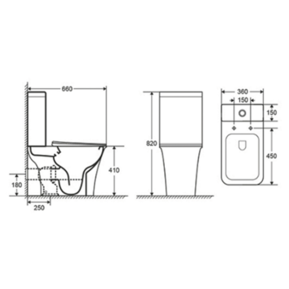 Bathroom Basic white ceramic Set - 4 Items