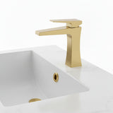 Fluxa basin mixer tap brushed brass gold