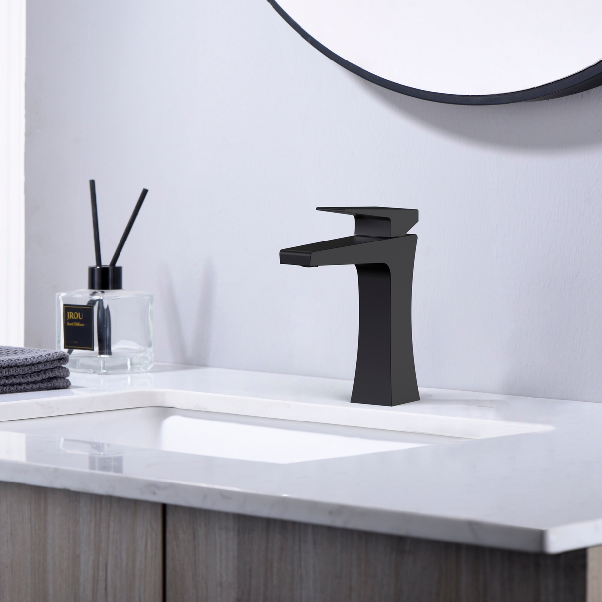 Fluxa basin mixer tap matte black