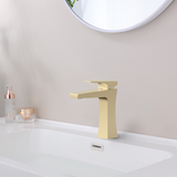 Fluxa basin mixer tap brushed brass gold