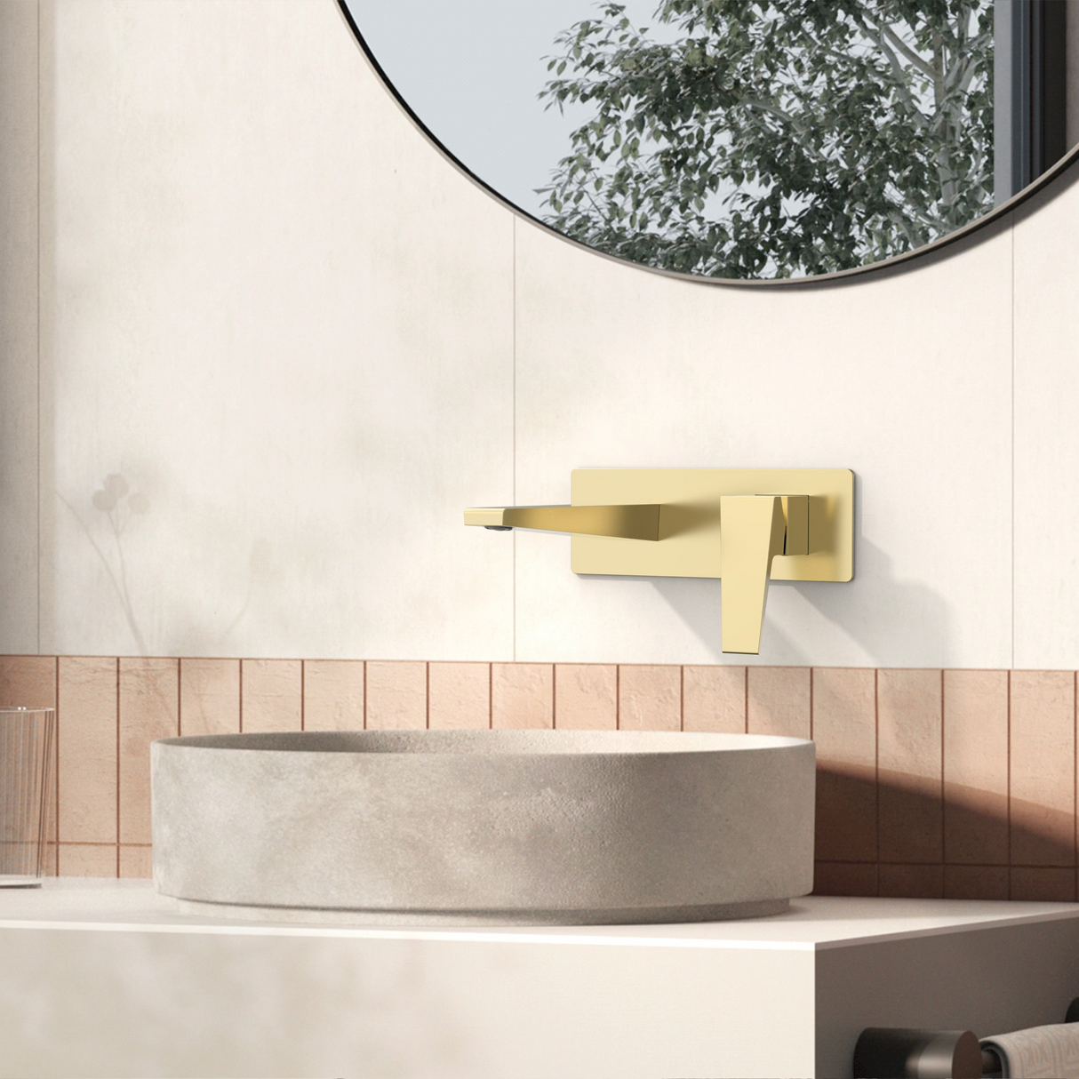 Nexa concealed basin mixer tap brushed brass gold