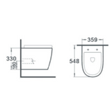 Grohe cistern frame and white wall hung rimless toilet