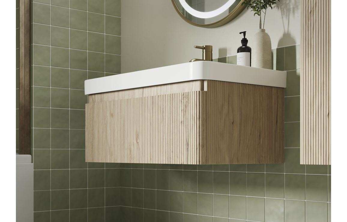 Kuba Wall Hung 1 Drawer vanity Unit & 1TH Basin