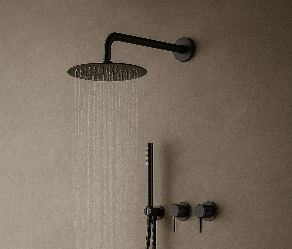 Coruni gun metal grey concealed shower mixer