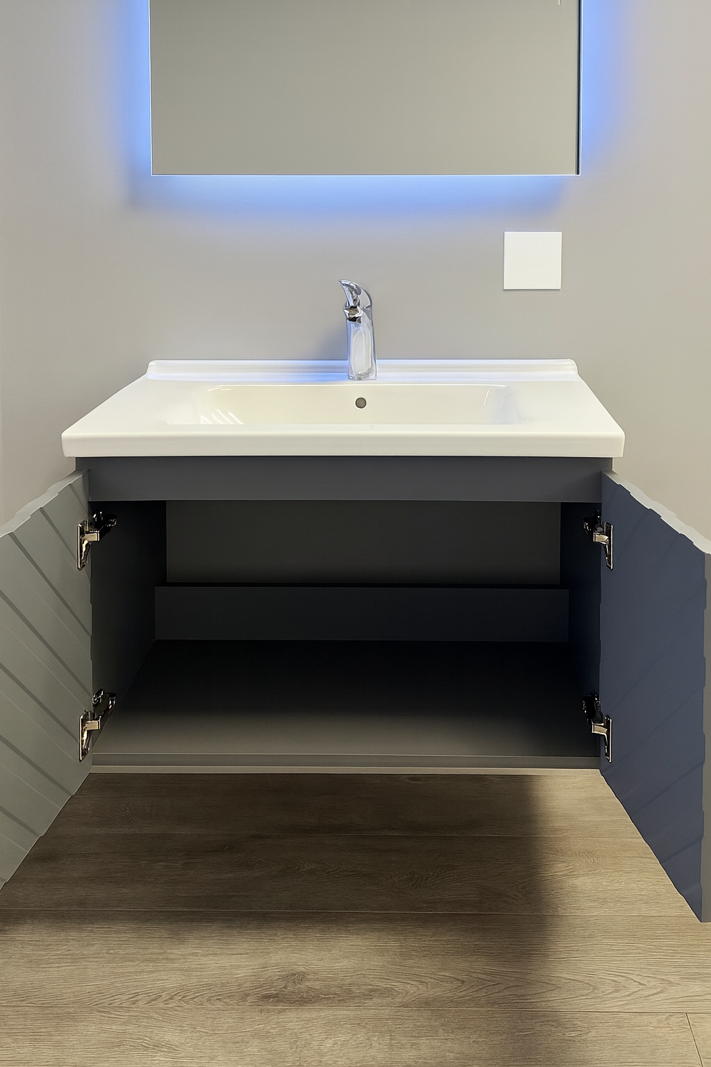 Perla grey wall hung vanity set 800MM X 500MM
