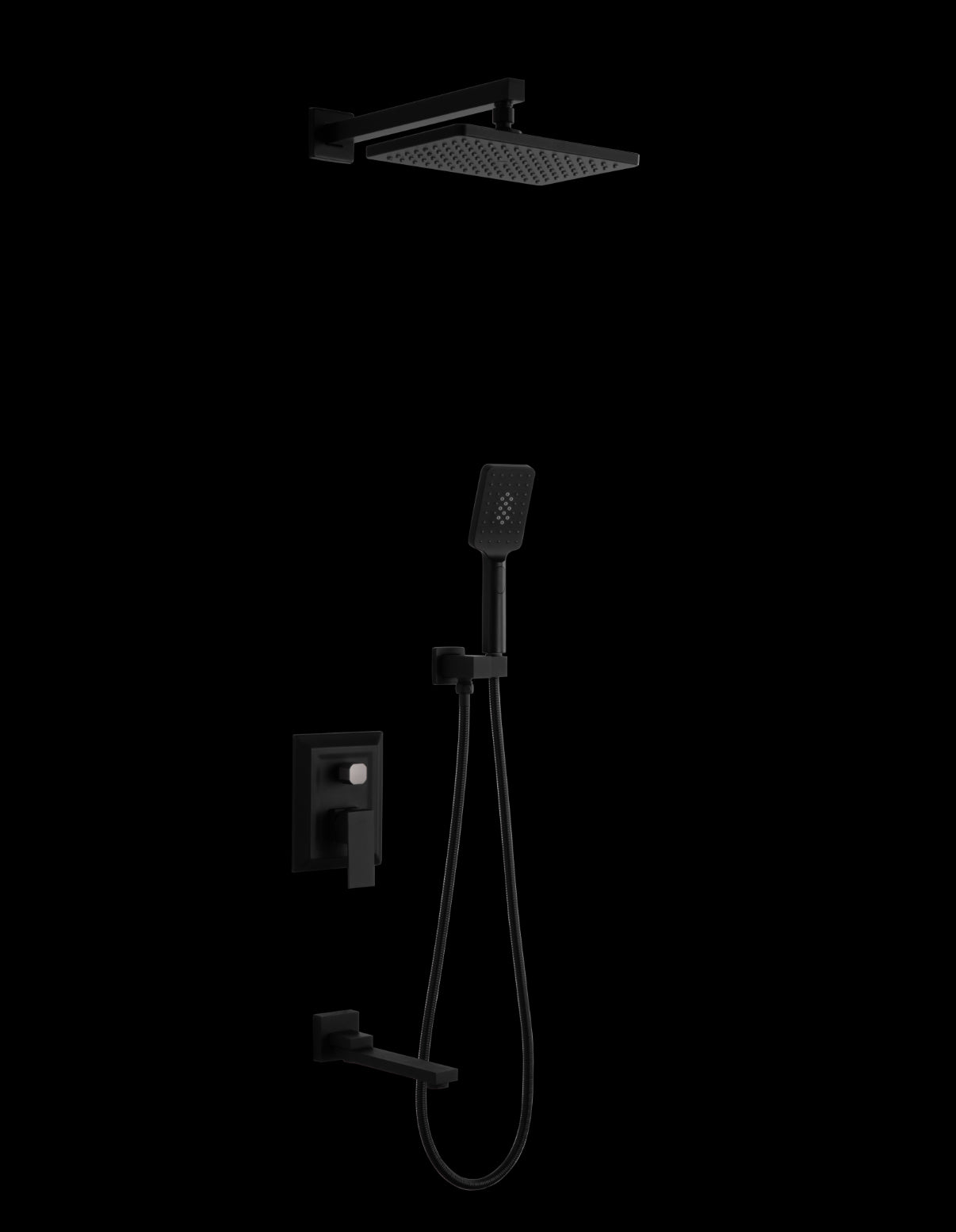 Storm concealed brass matte black shower mixer