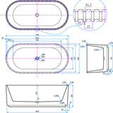 Labyrinth Fluted Freestanding Bath 1700mm