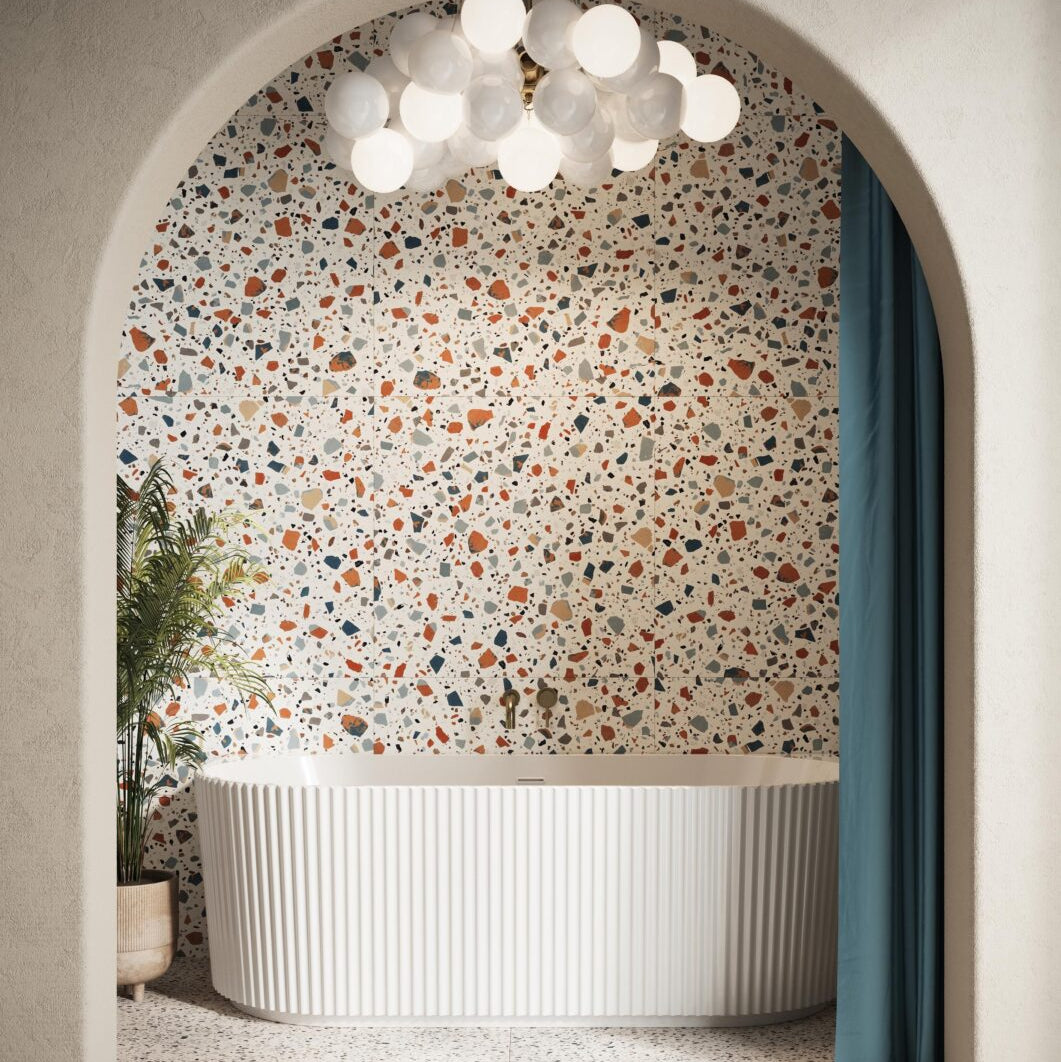 Labyrinth Fluted Back to Wall Bath 1700mm