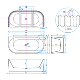 Labyrinth Fluted Back to Wall Bath 1700mm