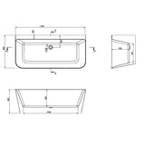 Porto Back-to-Wall Bath 1700mm